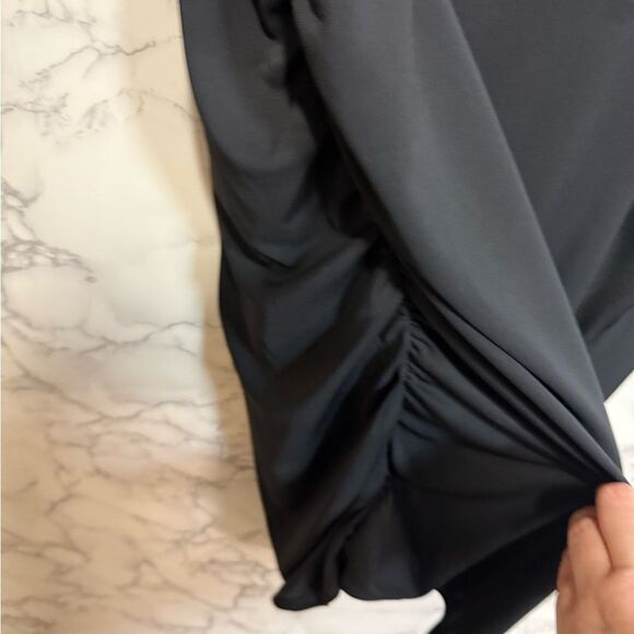 NEW Nordstrom Open Edit Black Cowl Neck Dolman Sleeve Cocktail Dress L - Picture 6 of 9